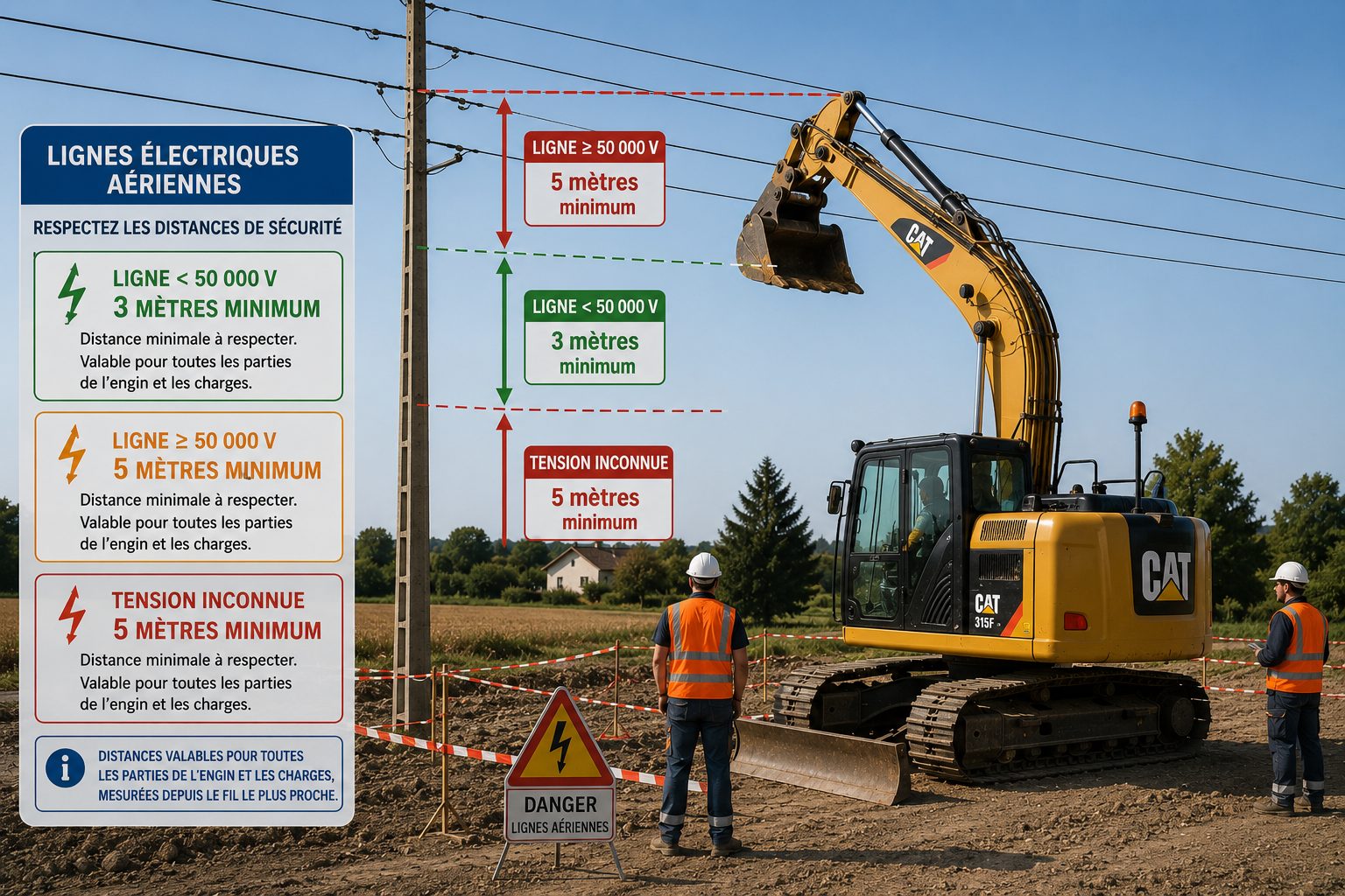 Distances de sécurité aux lignes aériennes